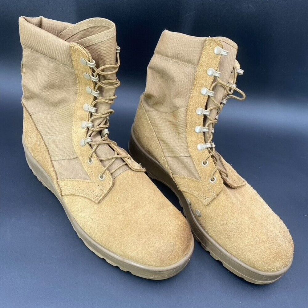 Men's 12.5 R Army Combat Boots 798 Military‎ Hot Weather Coyote Brown Made USA
